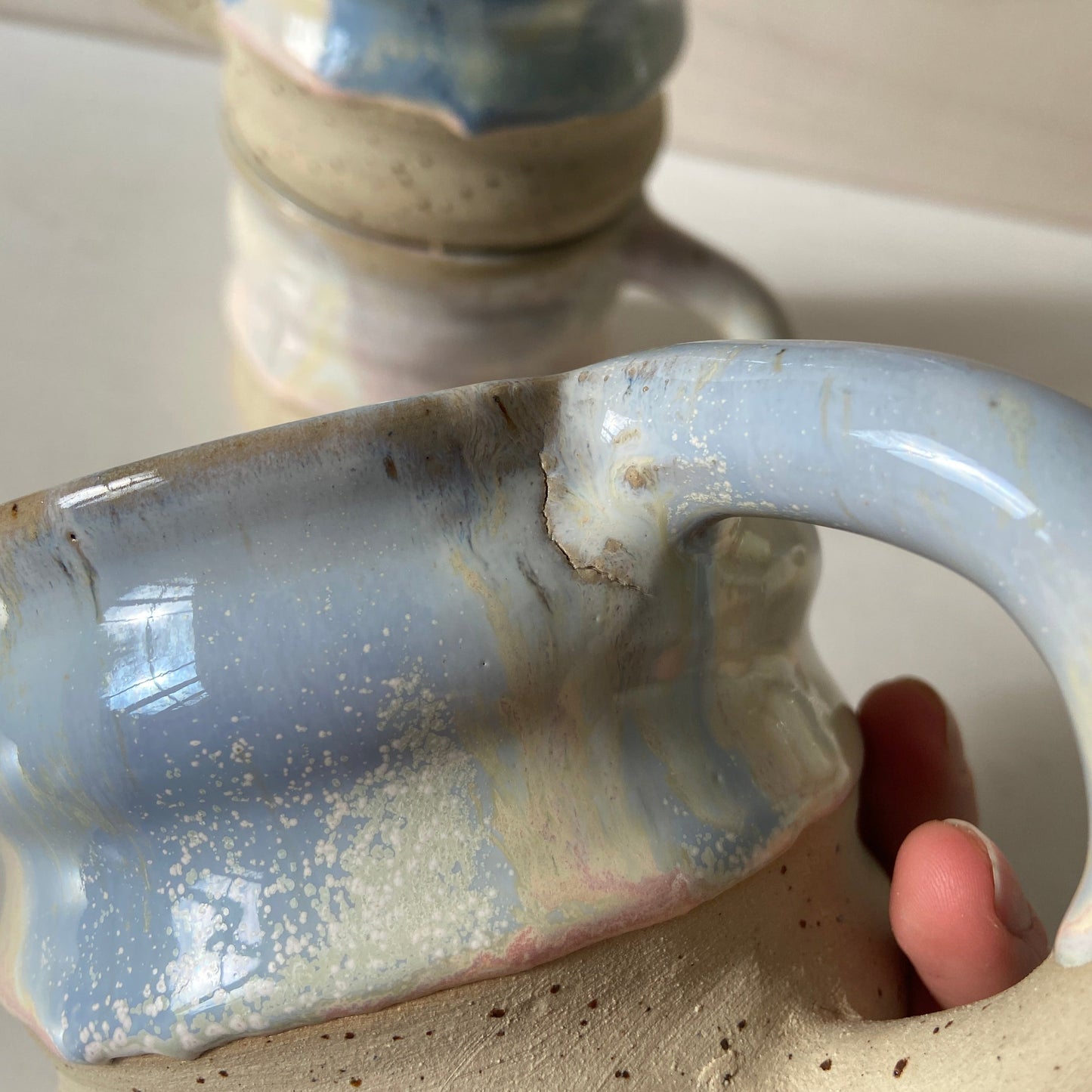 Keramik Kaffee Tee Wavie XL Tasse handgefertigt unikat Icecream B Ware online Kaufen