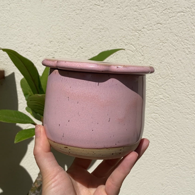 Butter Bloomie rosa Französische Butterdose Keramik Studio Moki