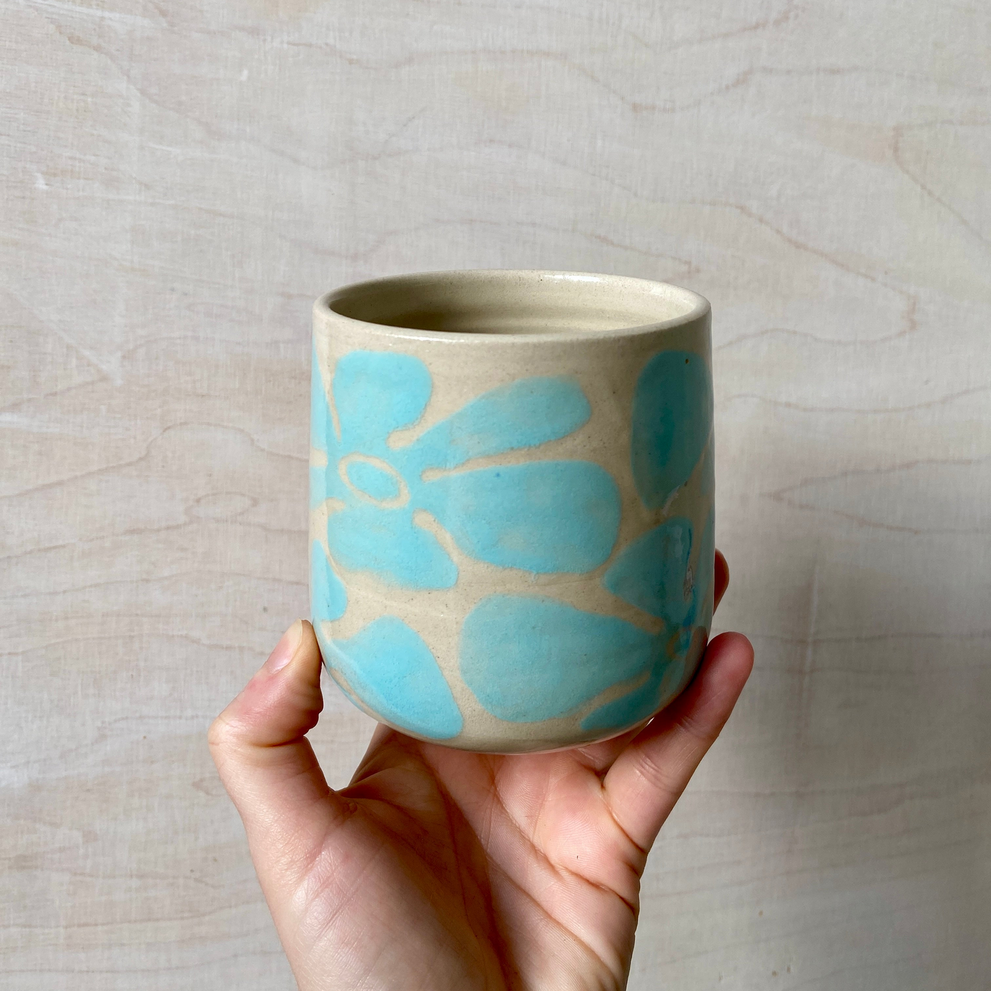 Mint Flower Becher Kramik