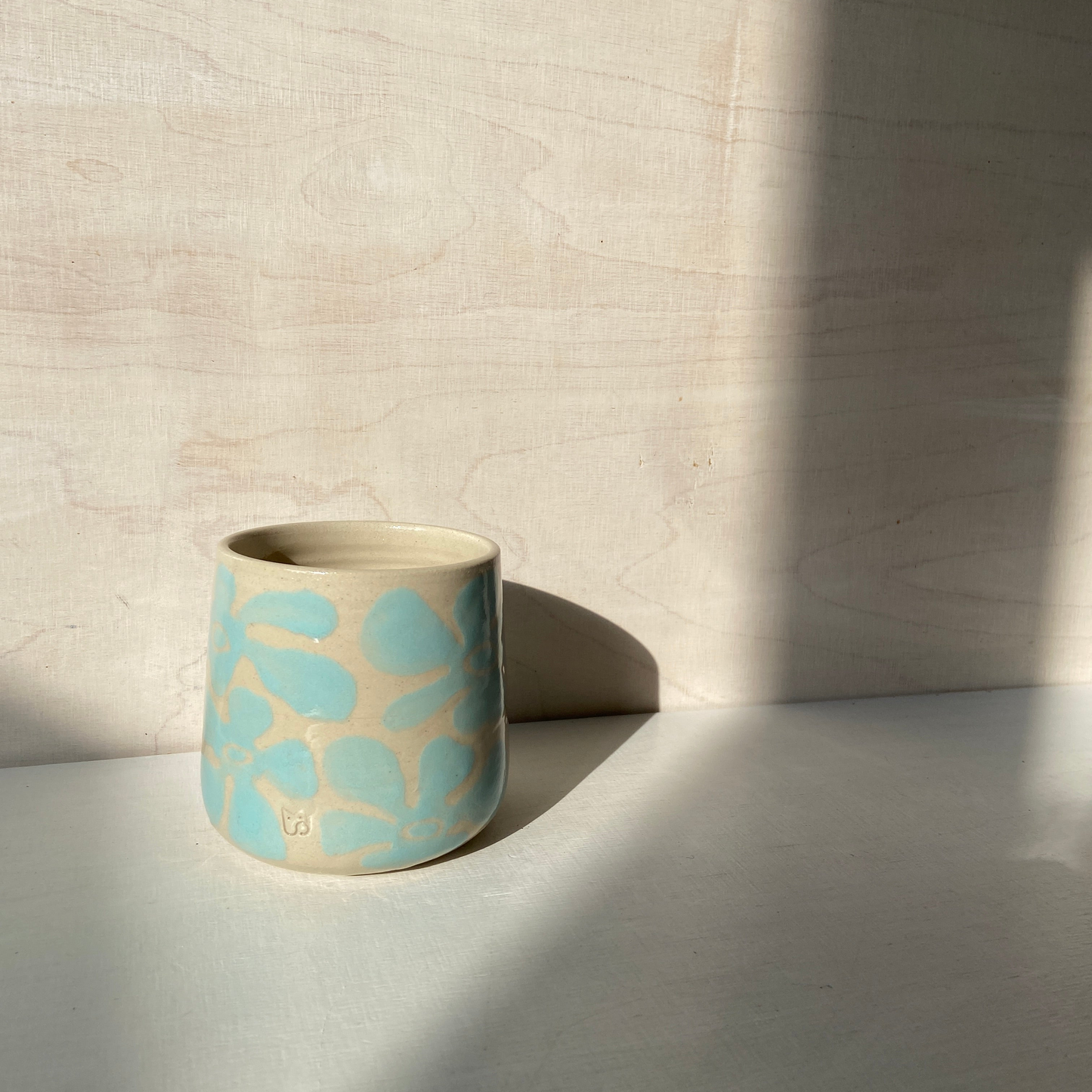 Mint Flower Becher Kramik