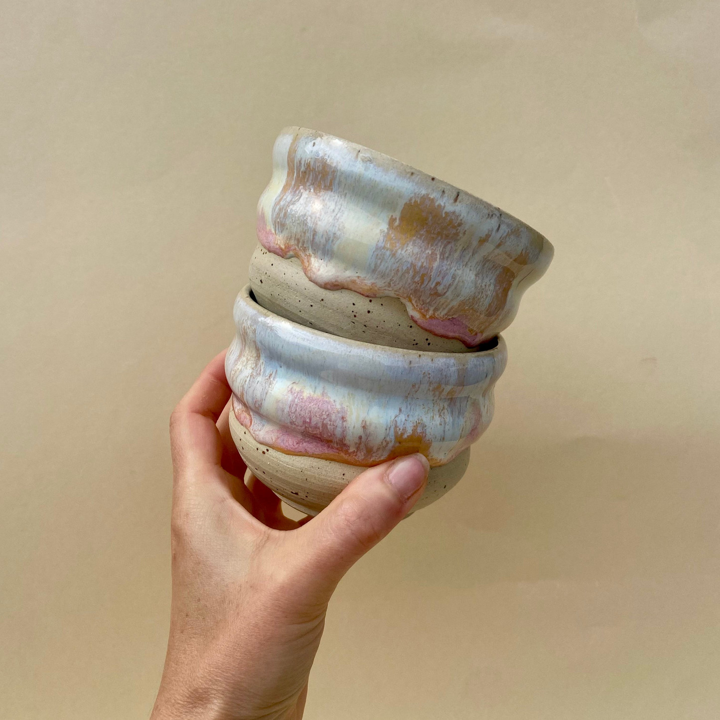 Peachy Wavie Matcha Keramik Schale