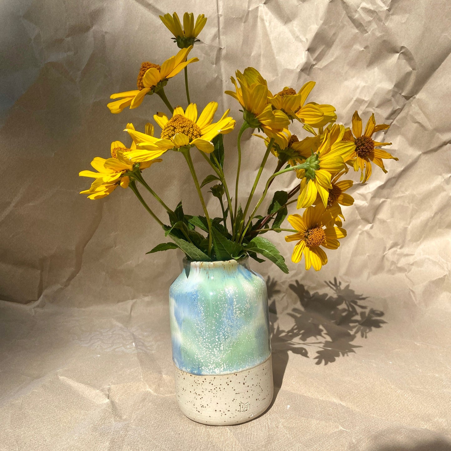 Vase klein Keramik Ocean grün blau