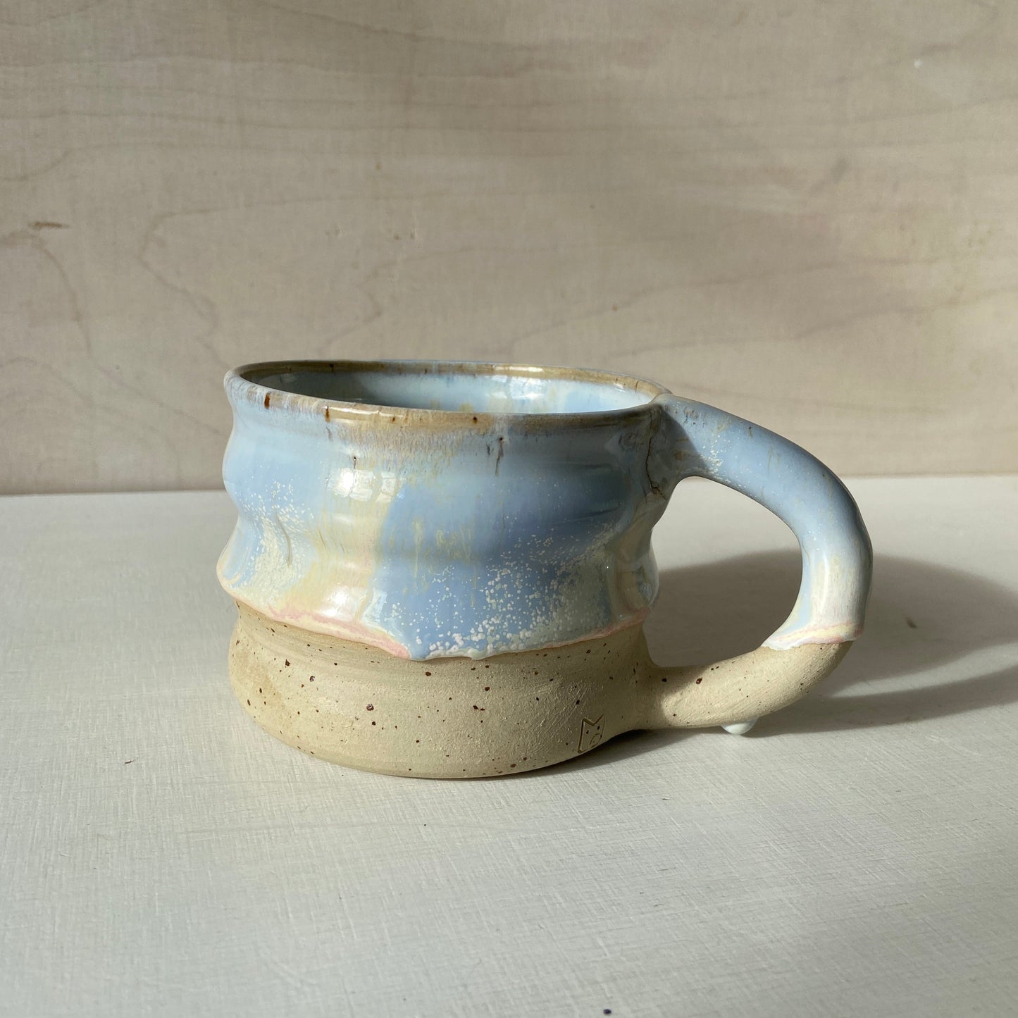 Wavie Tasse Keramik handgefertigt unikat Kaffee Tee Sunset hellblau rosa online kaufen