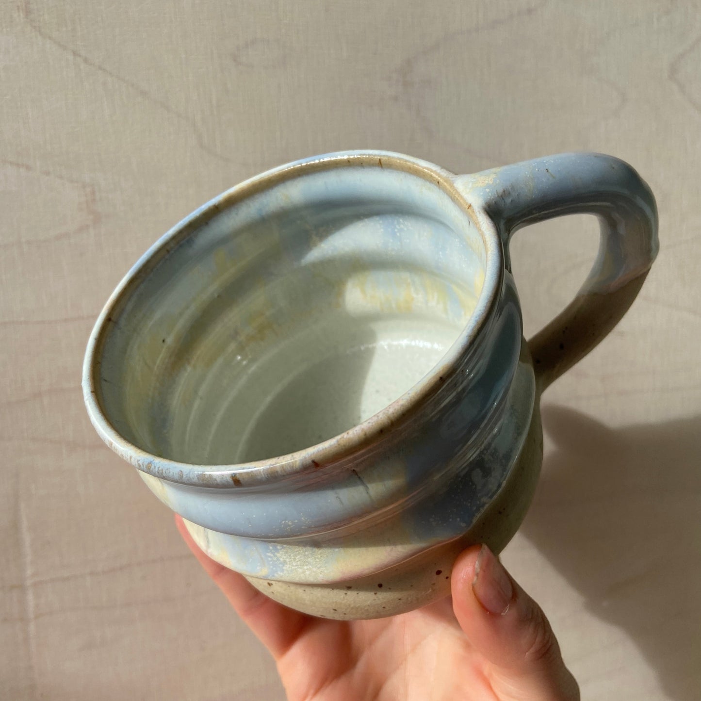 Wavie Tasse Keramik handgefertigt unikat Kaffee Tee Sunset hellblau rosa online kaufen
