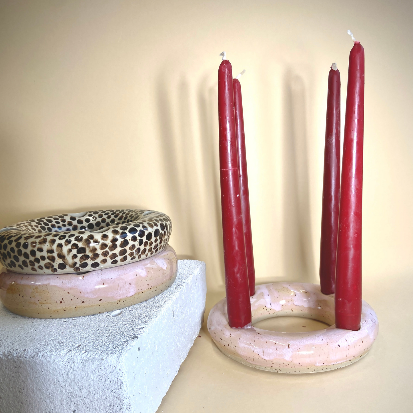 Weihnachts Adventskranz Keramik Strawberry