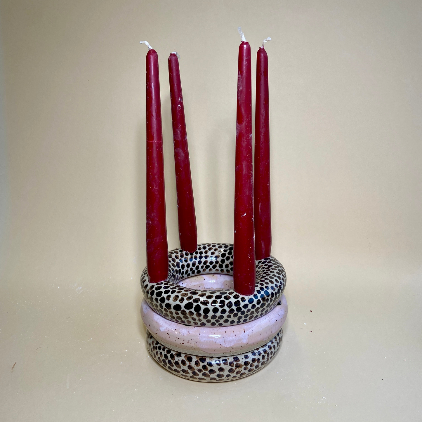 Weihnachts Adventskranz Keramik Strawberry