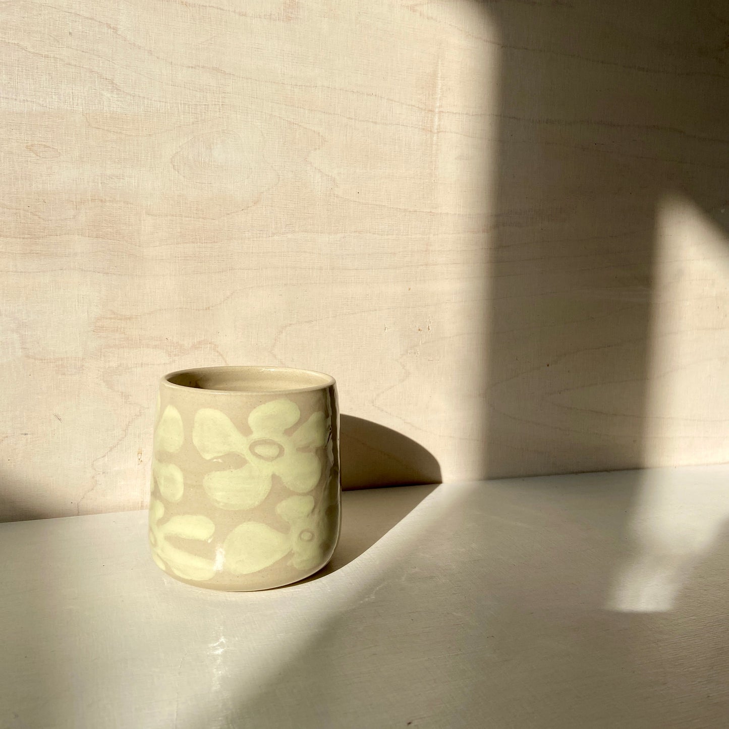 yellow Flower Keramik Becher