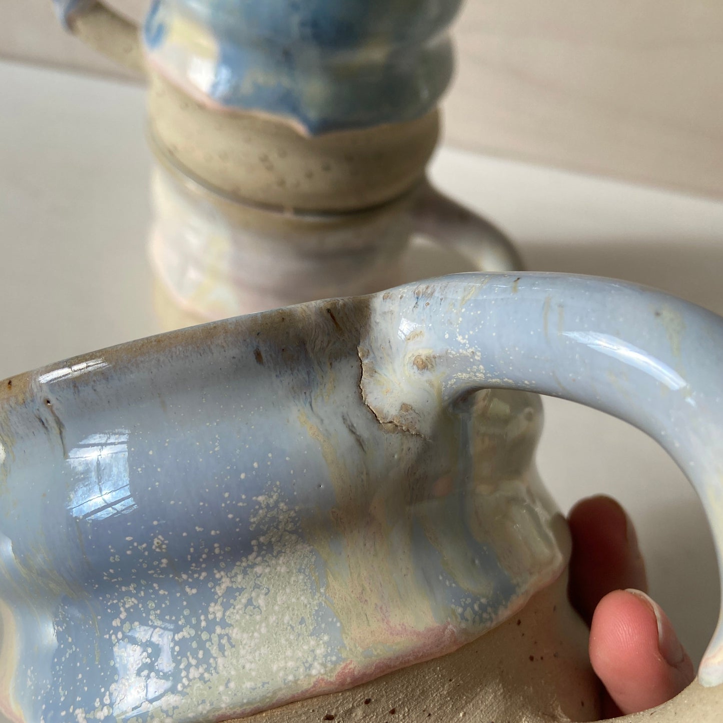 Keramik Kaffee Tee Wavie XL Tasse handgefertigt unikat Icecream B Ware online Kaufen 