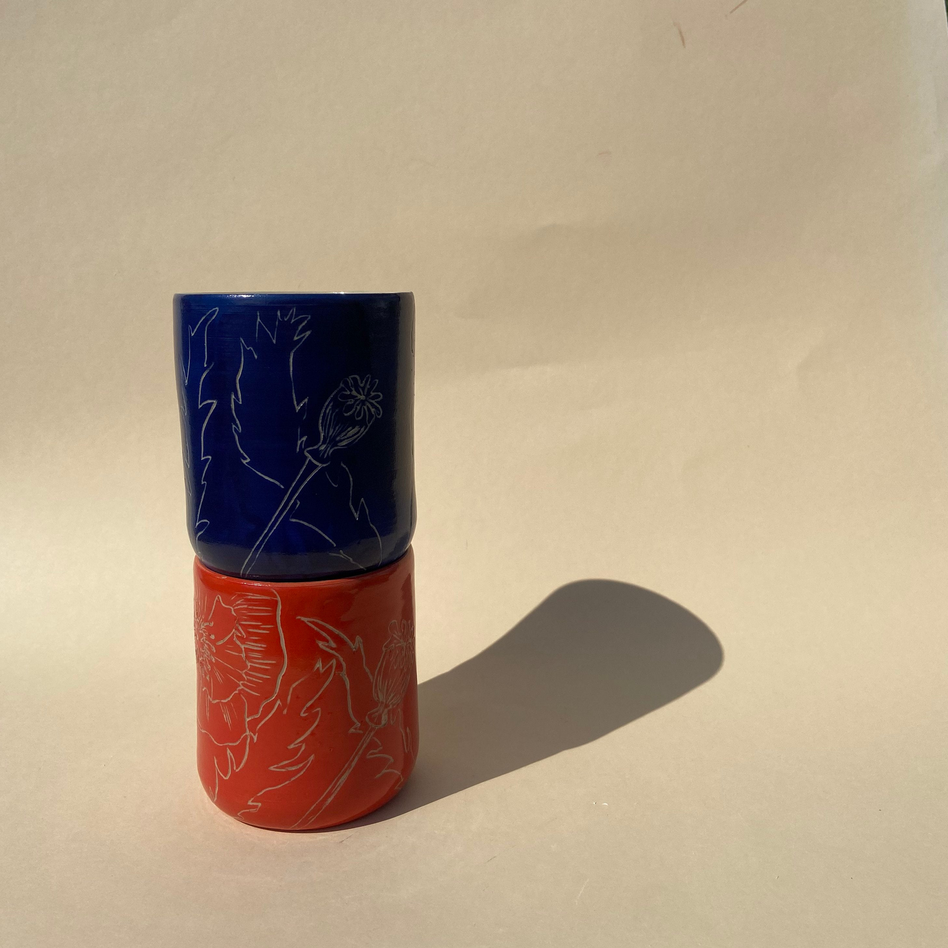 Blauer Mohn Becher Studio Moki Keramik
