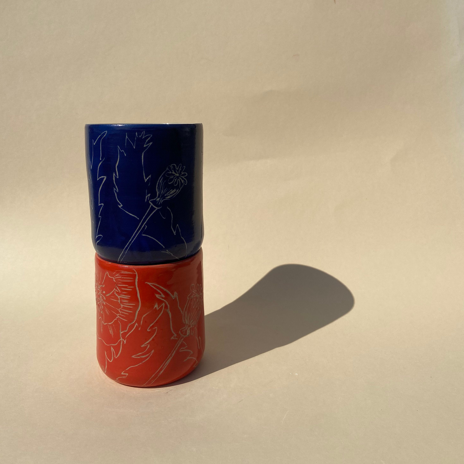 MOHN BECHER STUDIO MOKI KERAMIK ROT