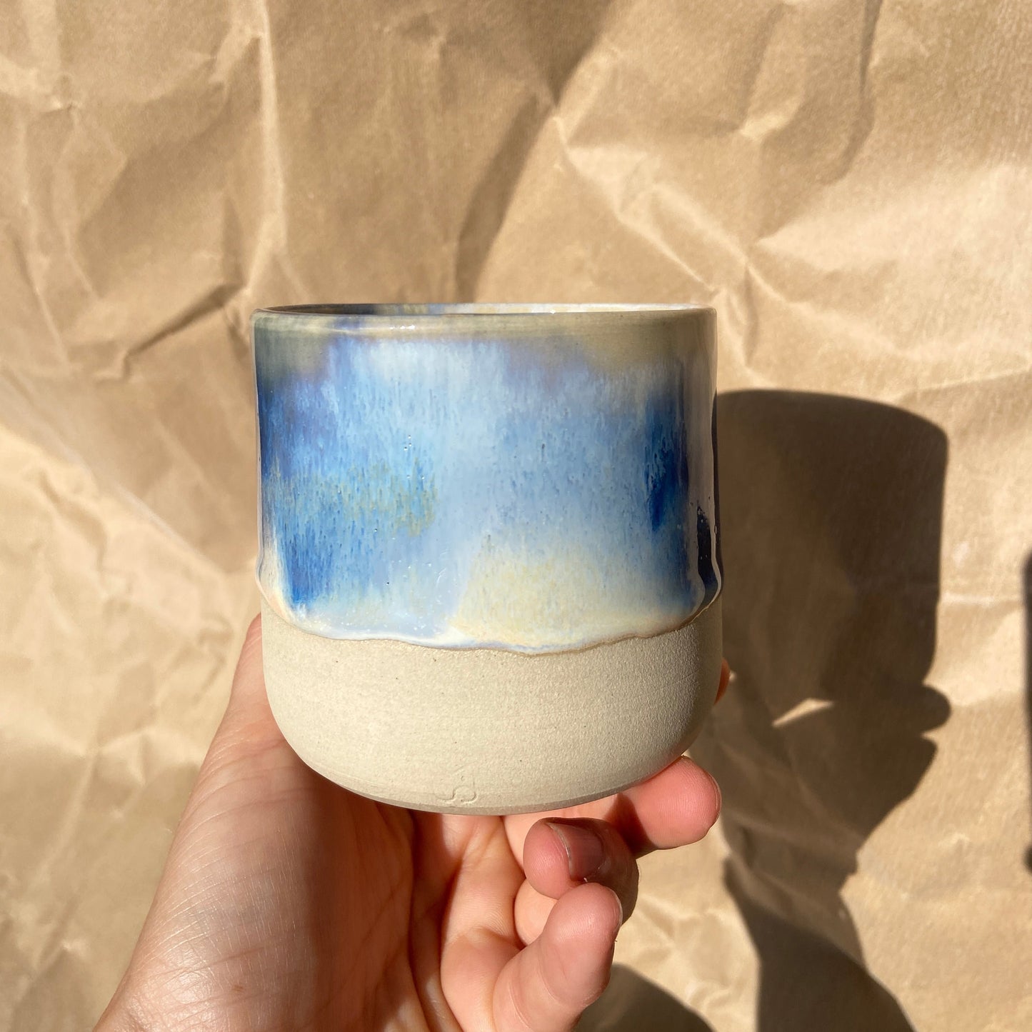 Nudie Kandinsky Keramik Becher Kaffee Blau Rosa 