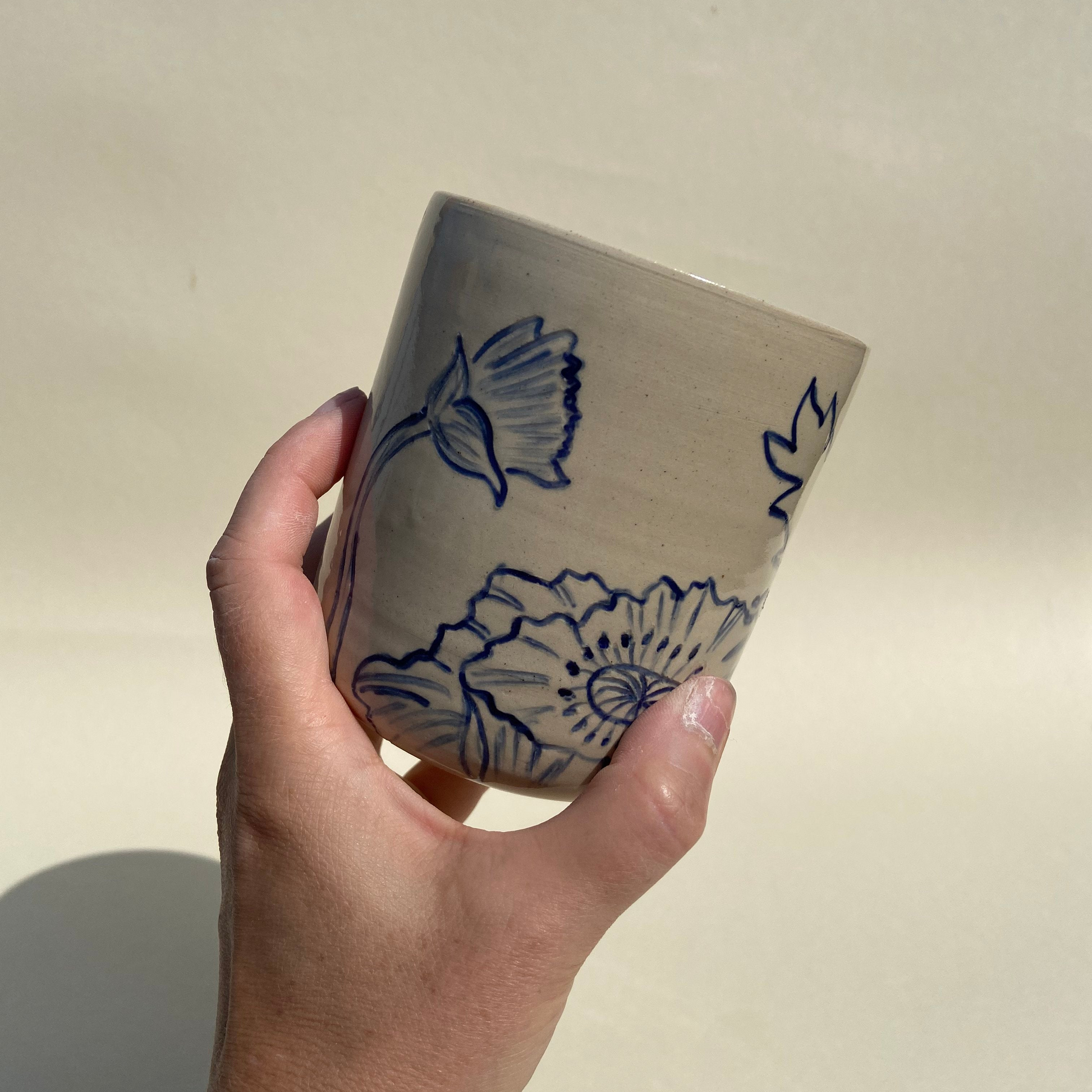 Poppy Blue Keramik Becher Studio Moki 