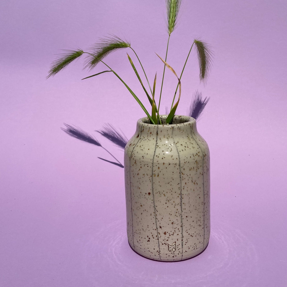 Gerade kleine Keramik Vase Streifen