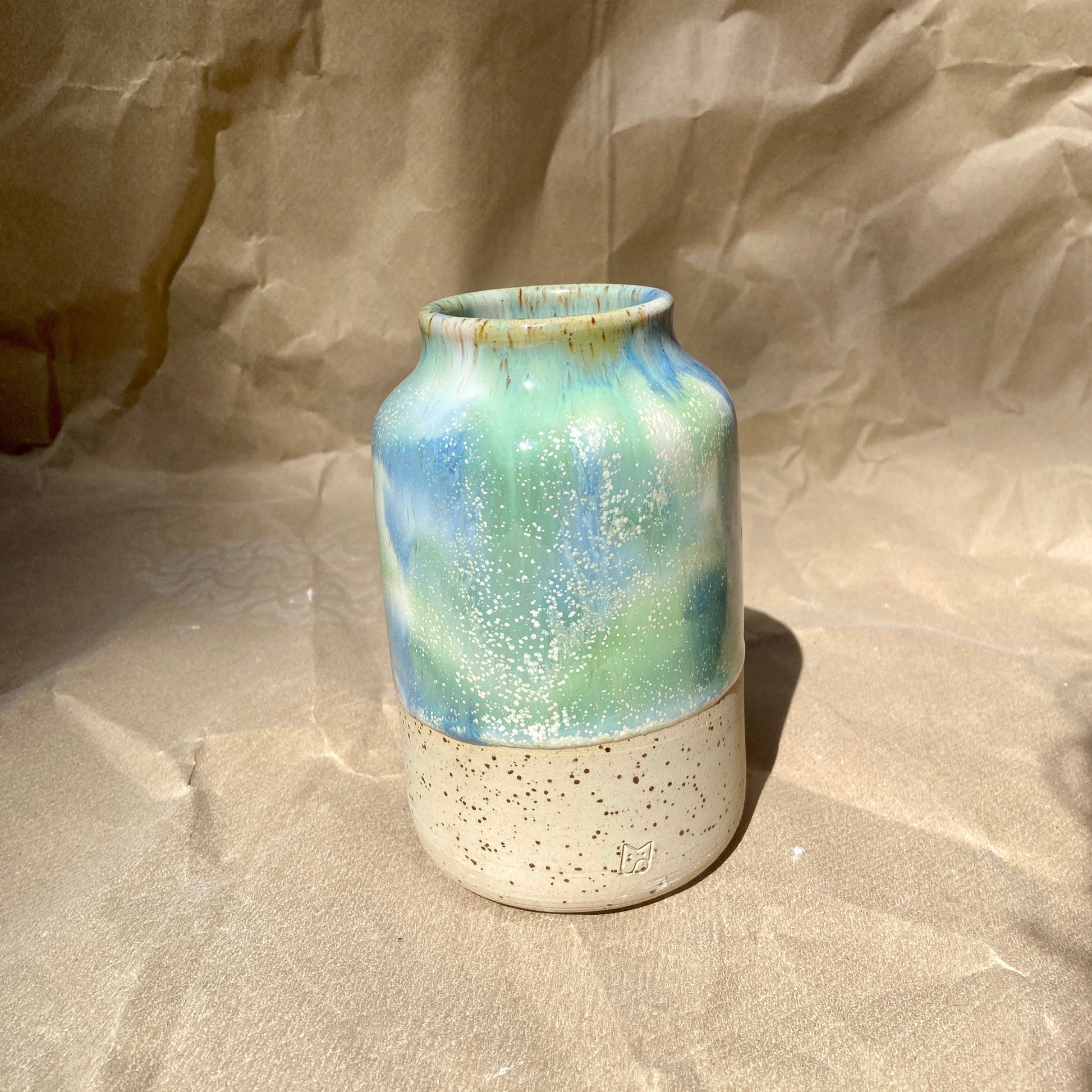 Vase Keramik Ocean klein grün blau 