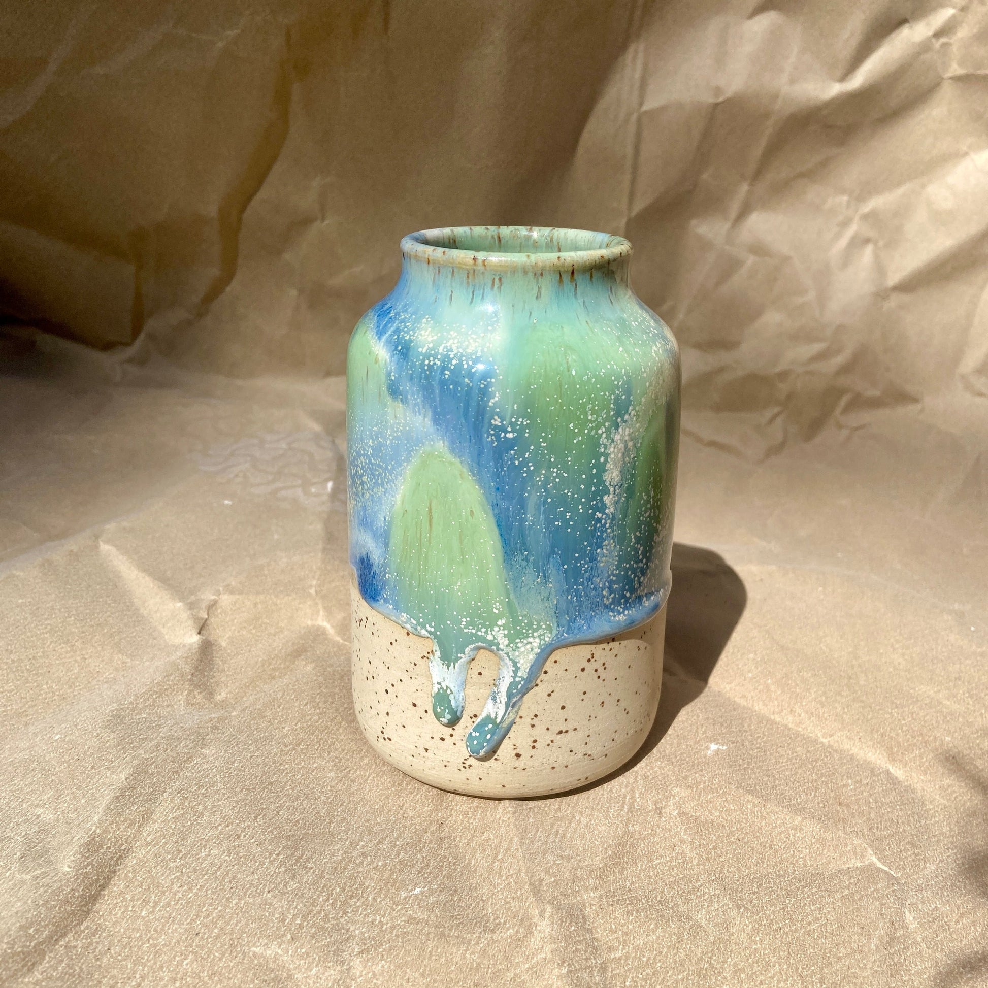 Vase Keramik Ocean klein grün blau 