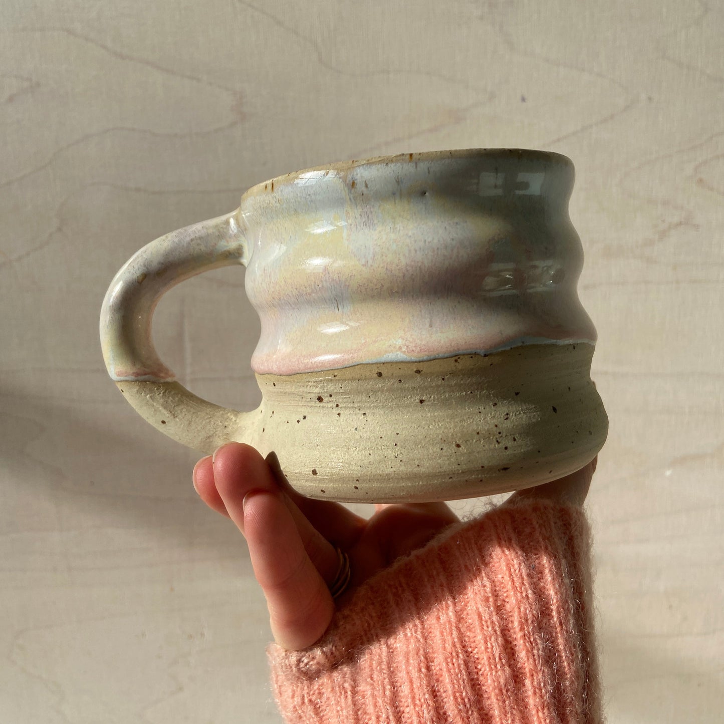 Wavie Tasse Keramik handgefertigt Set unikat Kaffee Tee Icecream pastell rosa online kaufen