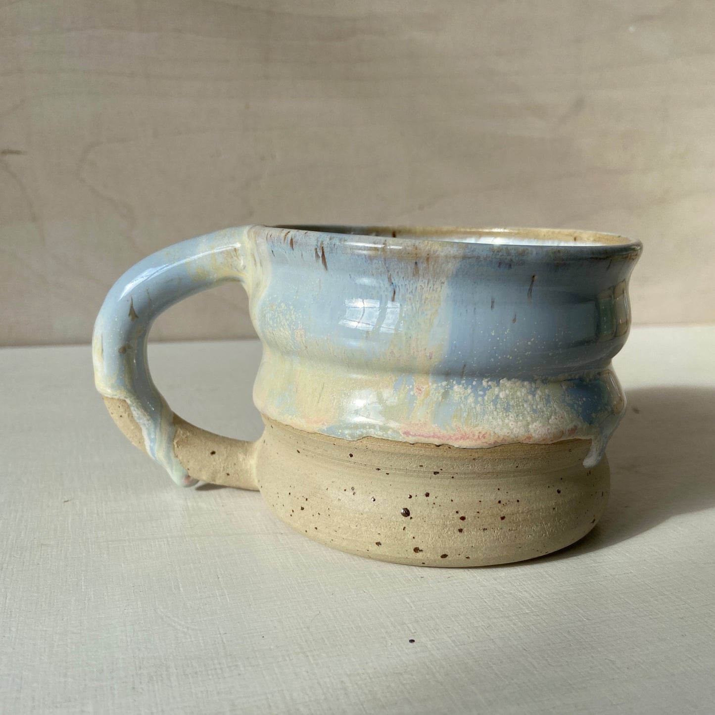 Wavie Tasse Keramik handgefertigt unikat Kaffee Tee Sunset hellblau rosa online kaufen