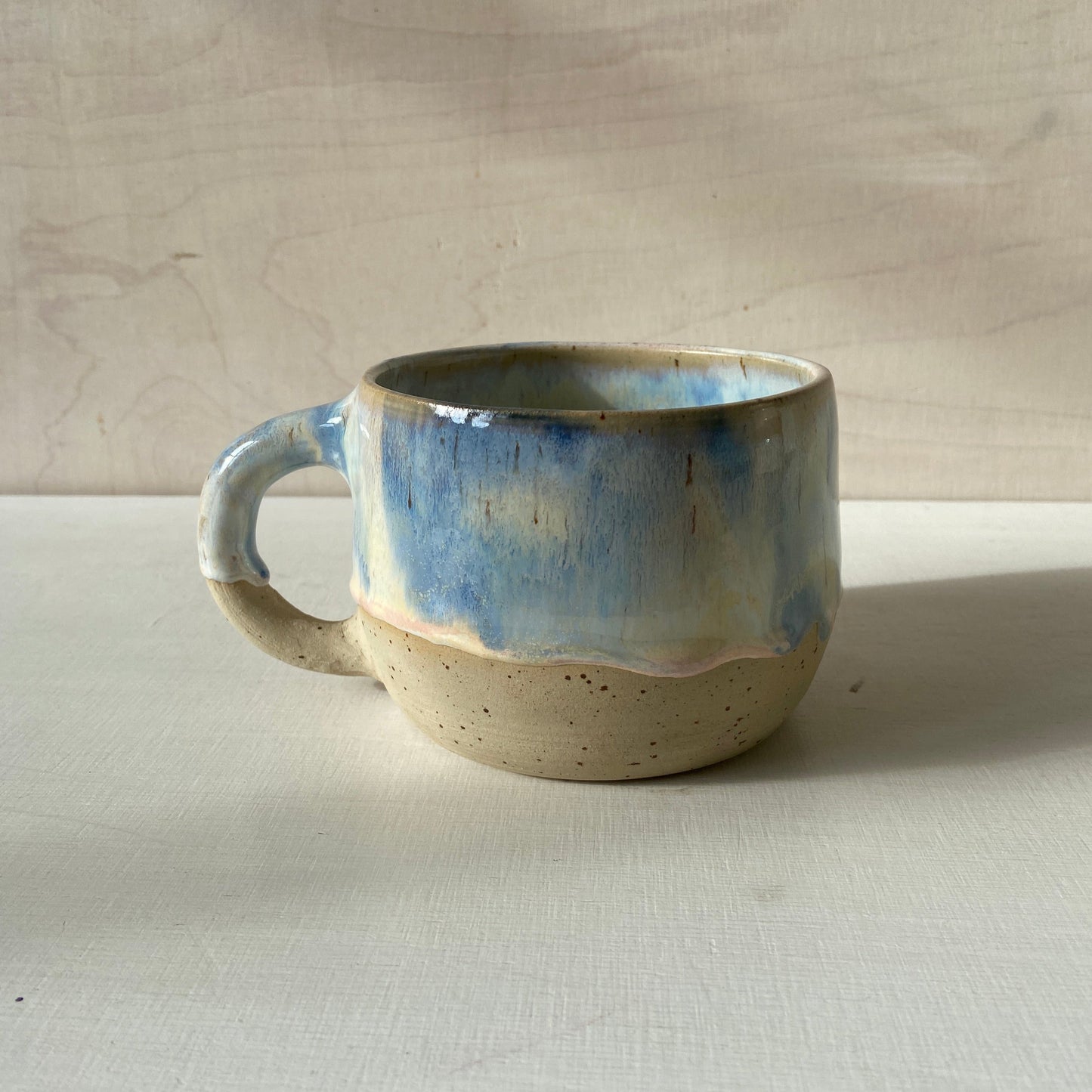 XL Tasse Keramik handgefertigt unikat Kaffee Tee Kandinsky Dunkeblau rosa online kaufen