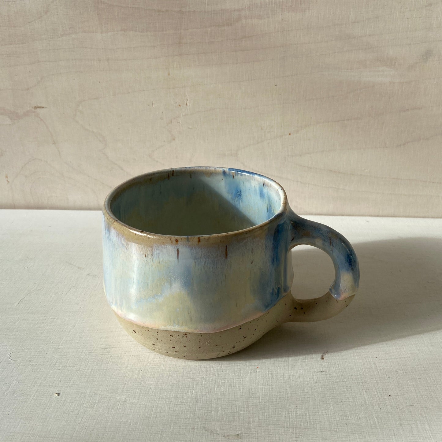 XL Tasse Keramik handgefertigt unikat Kaffee Tee Kandinsky Dunkeblau  rosa online kaufen