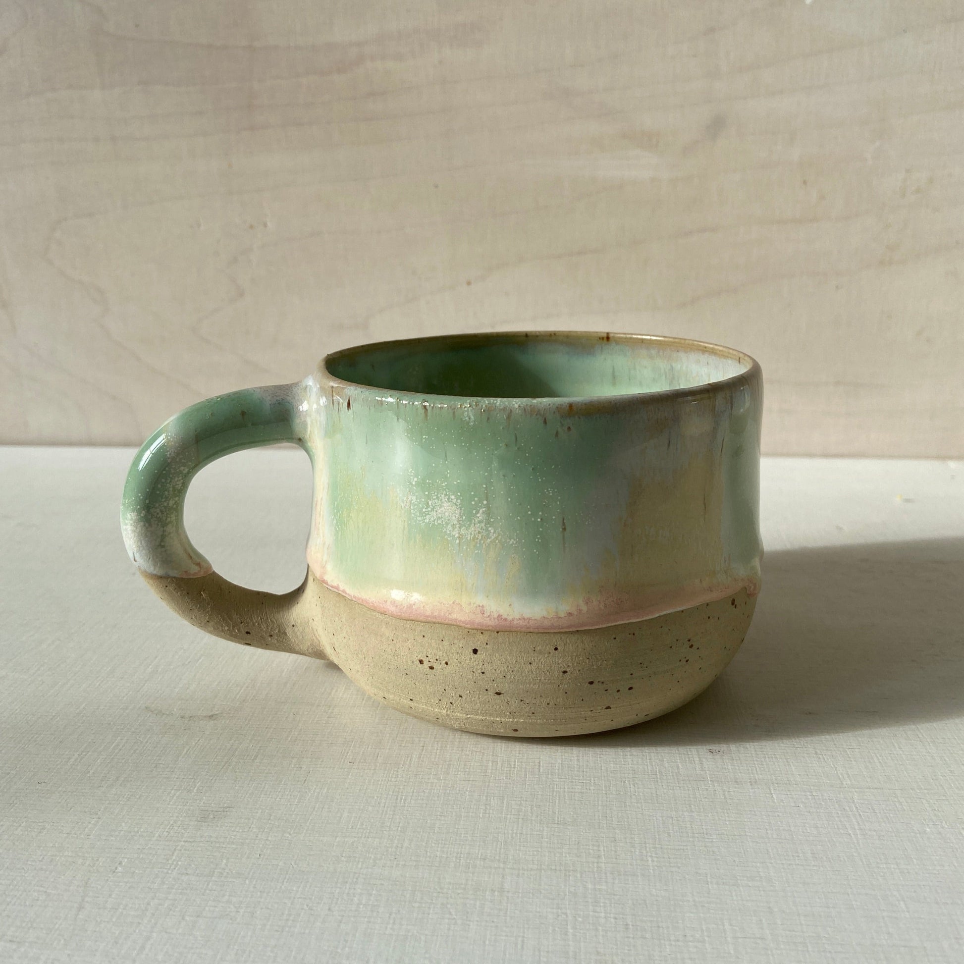 XL Tasse Keramik handgefertigt Set unikat Kaffee Tee William grün pastell rosa online kaufen