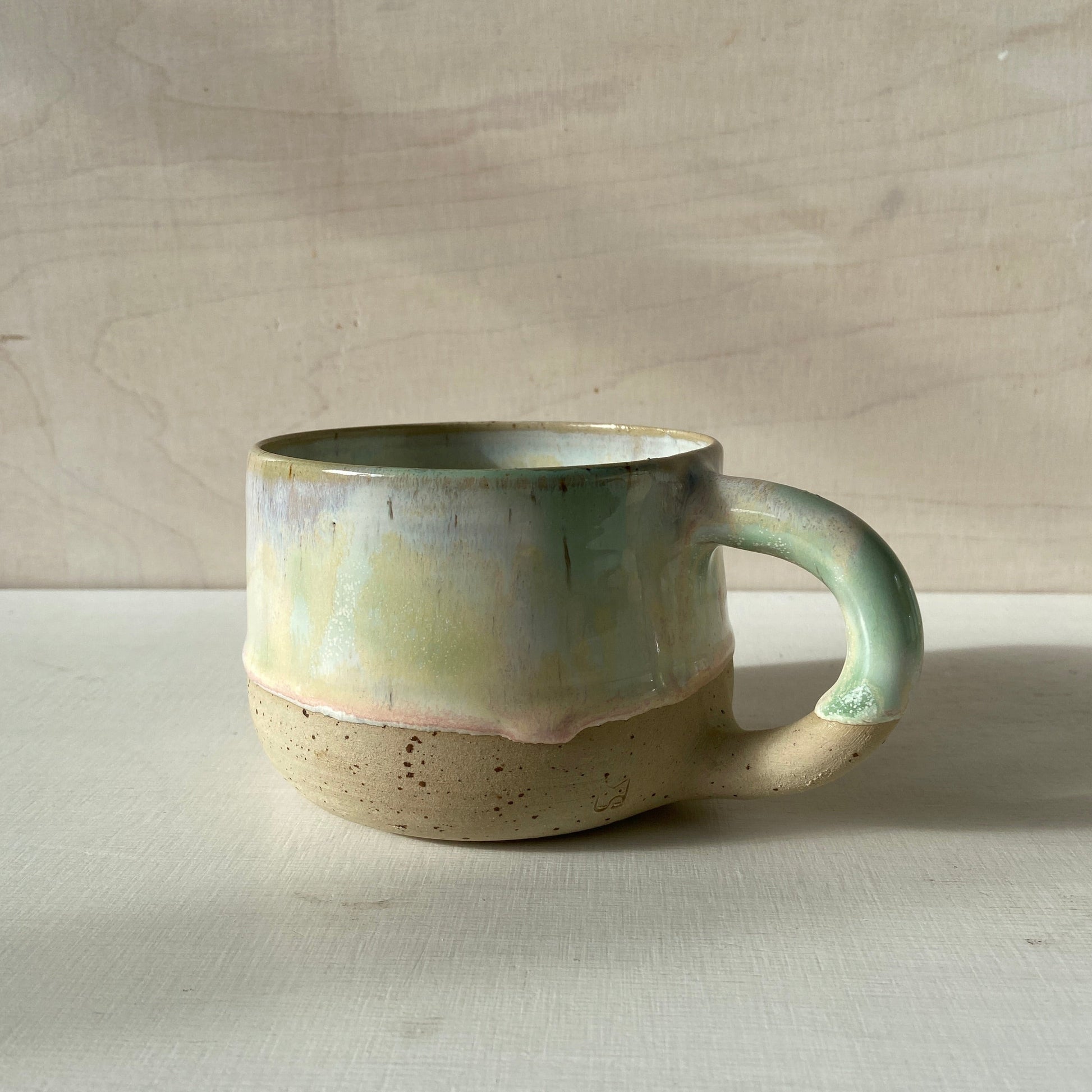 XL Tasse Keramik handgefertigt Set unikat Kaffee Tee William grün pastell rosa online kaufen