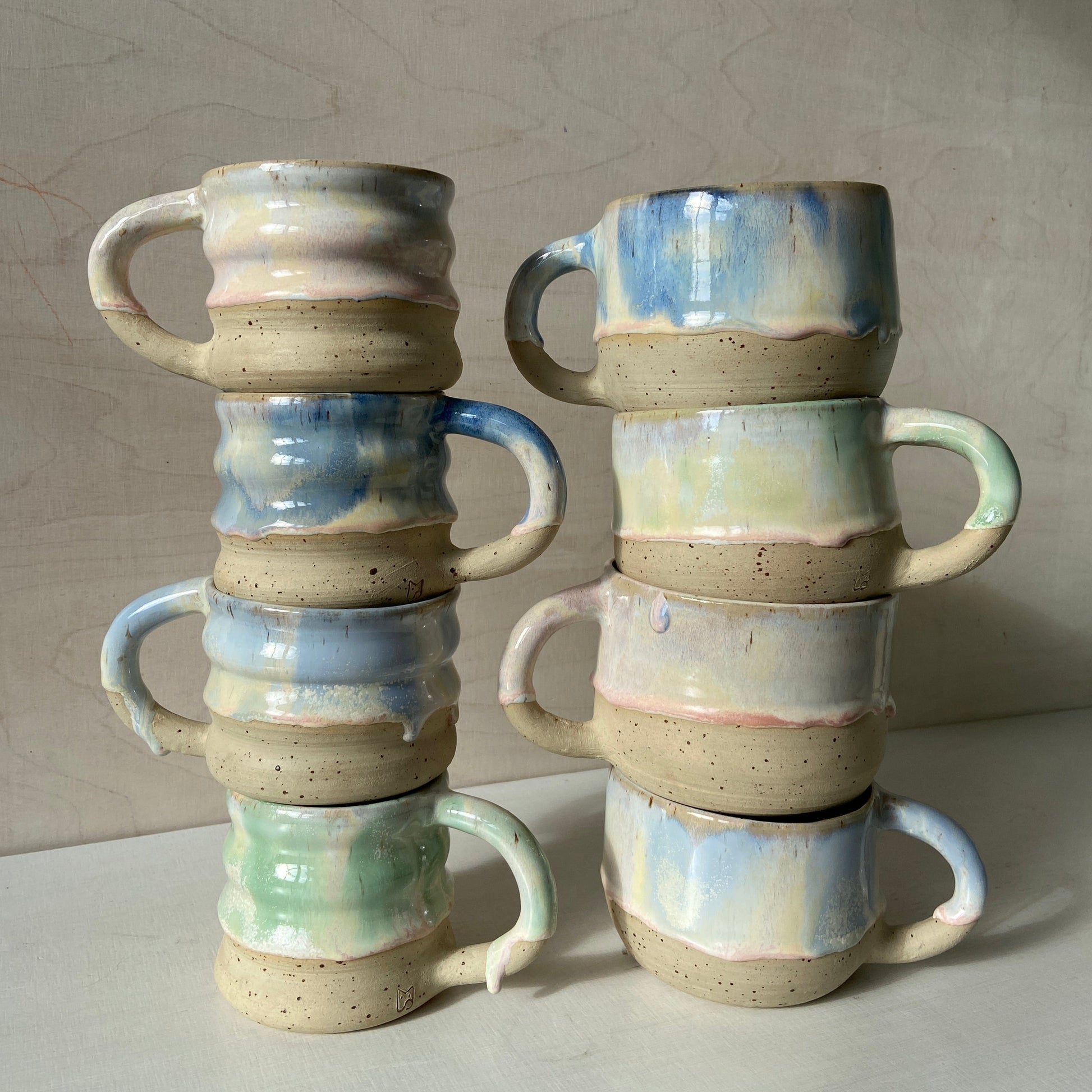 Set Keramik Kaffee Tee Wavie XL Tasse handgefertigt unikat Kandinsky Sunset Icecream William Online Kaufen 