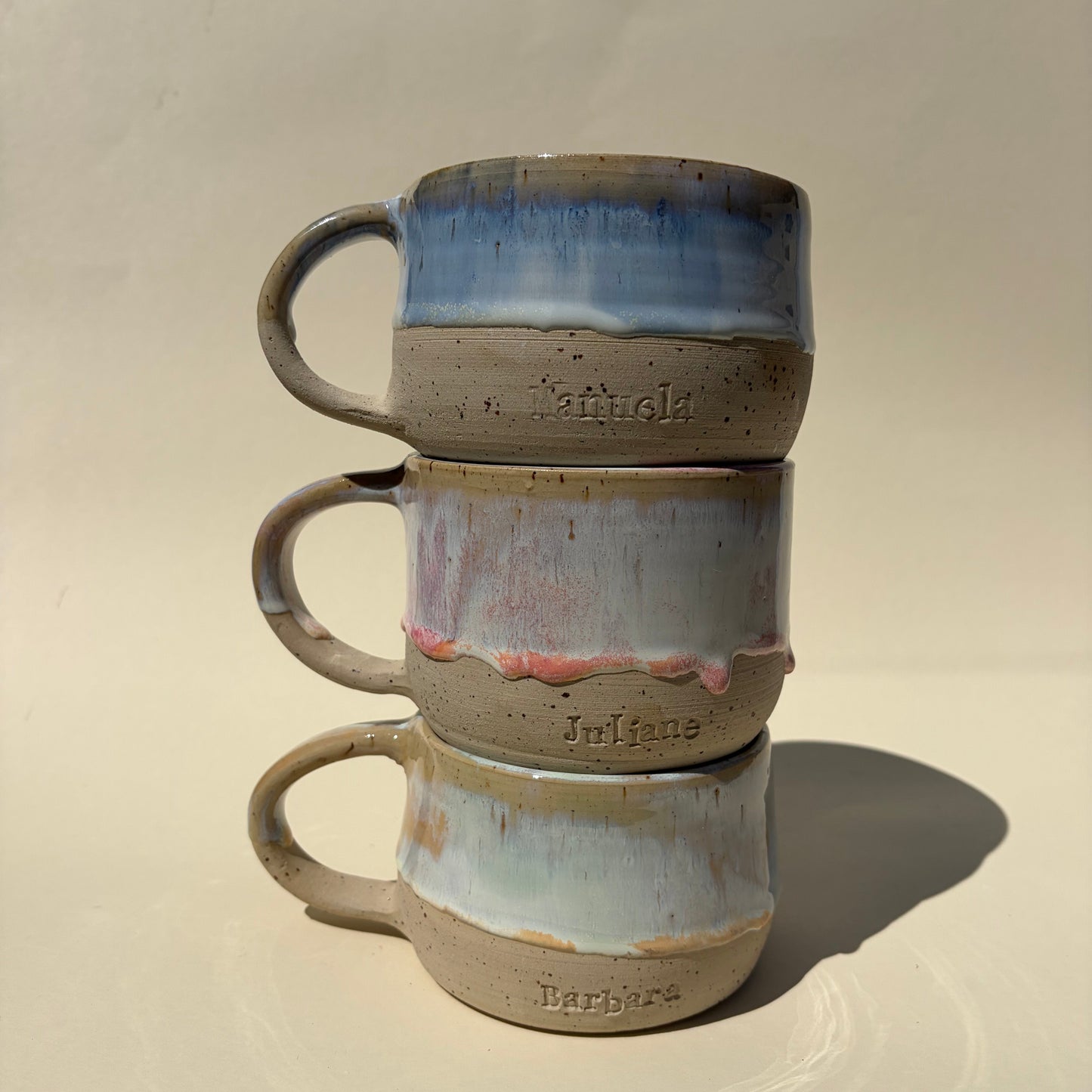 XXL personalisierbare Tassen 500ml Name Studio Moki Steinzeug Keramik Geschenk kandinsky peachy icecream