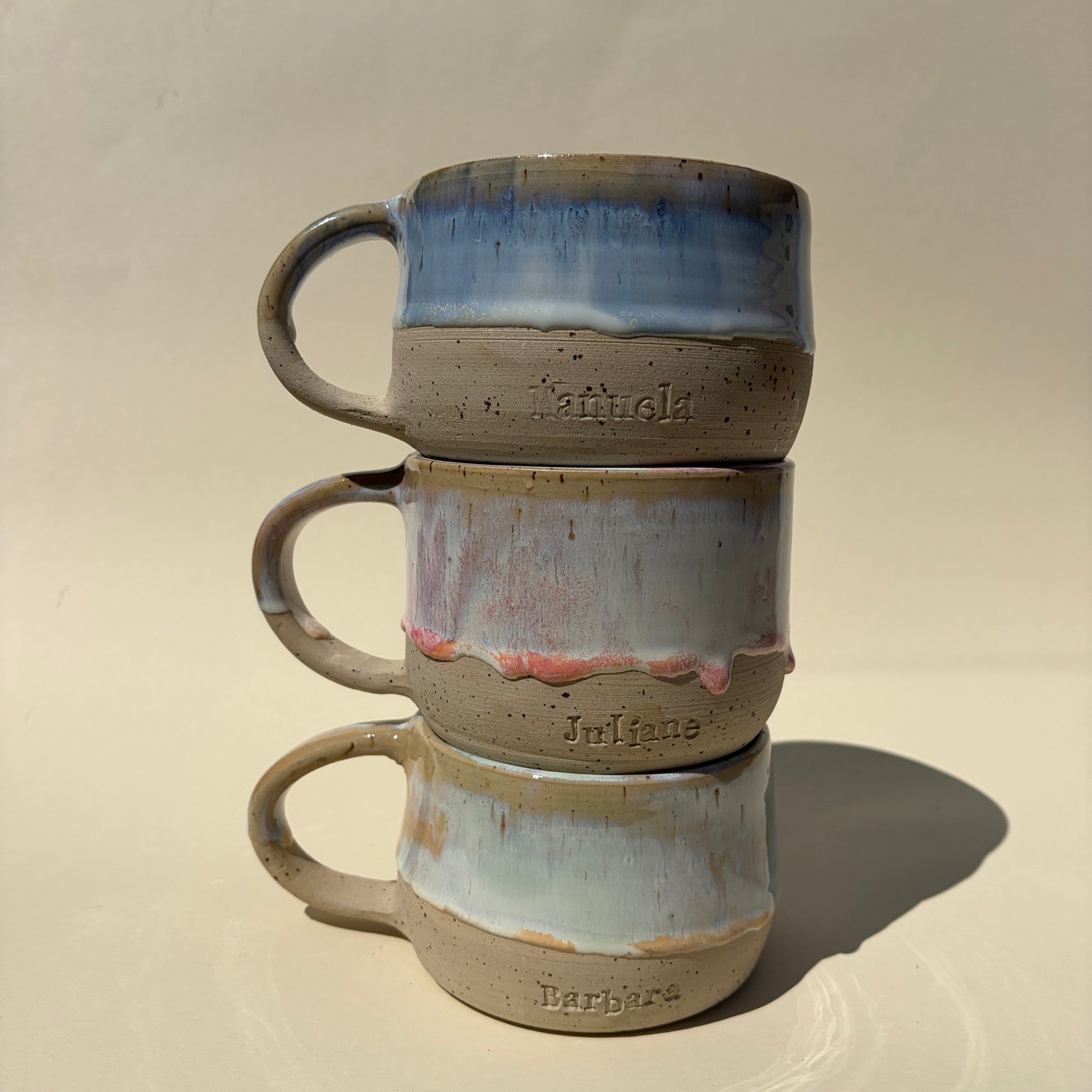 XXL personalisierbare Tassen 500ml Name Studio Moki Steinzeug Keramik Geschenk kandinsky peachy icecream
