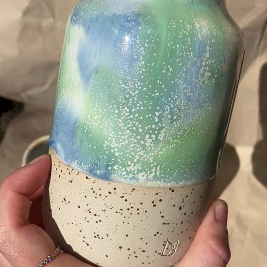 Vase Keramik Ocean klein grün blau 