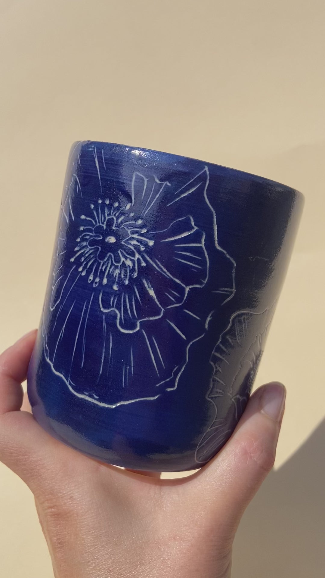 Blauer Mohn Becher Studio Moki Keramik