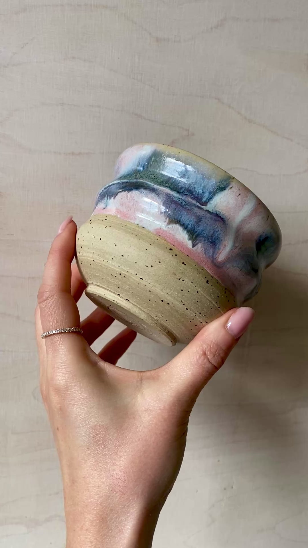 Arktis Matcha Keramik Schale handgefertigt Studio Moki