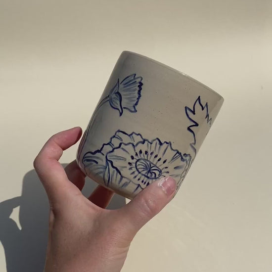 Poppy Blue Keramik Becher Studio Moki 