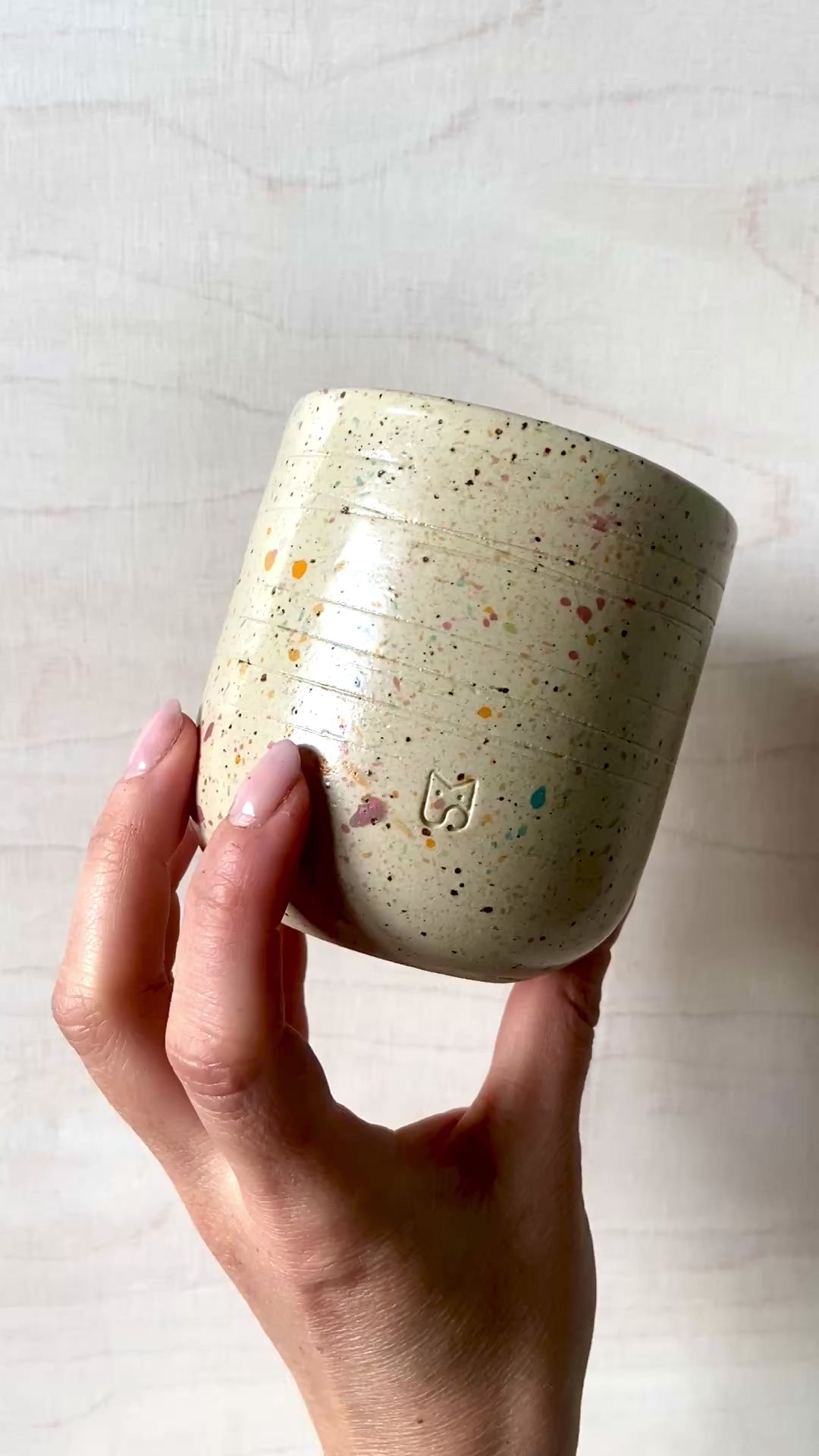 Streusel Becher Kaffee Studio Moki Keramik Handgefertigt.