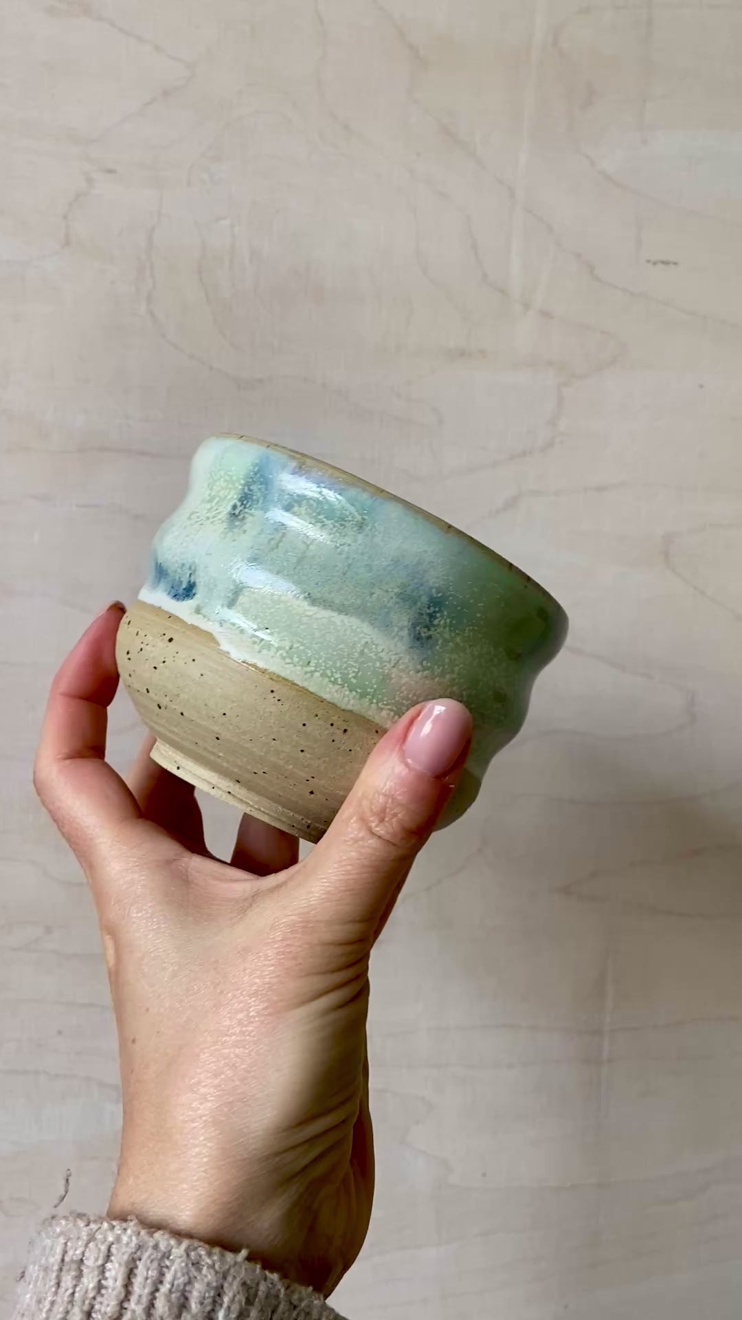 Ocean Matcha Keramik Schale handgefertigt Studio Moki