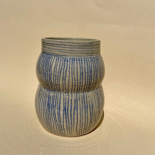 se Kritzel Streifen Blau Studio Moki unikat